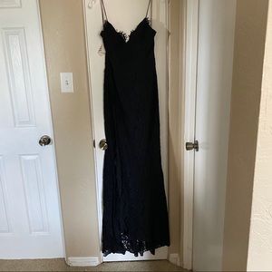 NWT [fame and partners] black everett lace maxi